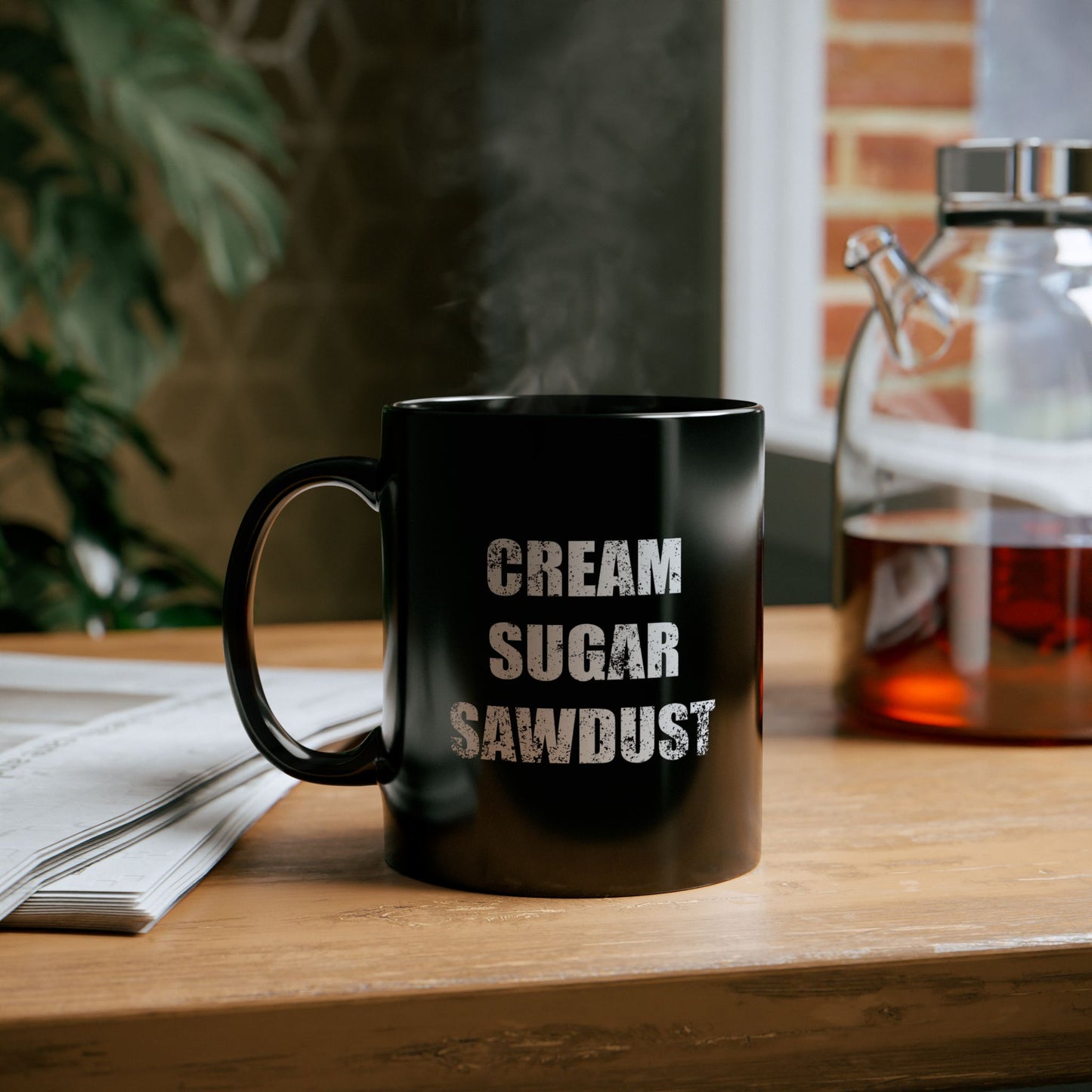 Cream Sugar Sawdust - Black Mug (11oz, 15oz)